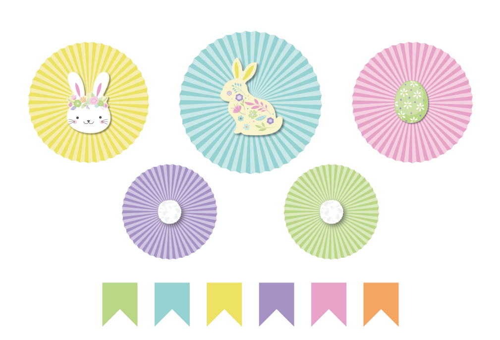 Easter Party Wall Decoration Paper Fan Set EASE0028